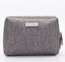Bolsa de cosméticos para mujer de poliéster 17 x 12,5 x 7 cm Organizador de cosméticos con cierre Tela jaspeada Forro claro Asa lateral 5