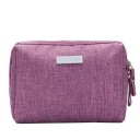 Bolsa de cosméticos para mujer de poliéster 17 x 12,5 x 7 cm Organizador de cosméticos con cierre Tela jaspeada Forro claro Asa lateral 7