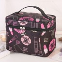 Bolsa de cosméticos para mujer en forma de maletín con estampado Asa y zipper alrededor de la tapa Poliéster 15 x 16 x 22 cm Para maquillaje 9