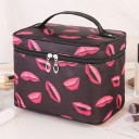 Bolsa de cosméticos para mujer en forma de maletín con estampado Asa y zipper alrededor de la tapa Poliéster 15 x 16 x 22 cm Para maquillaje 11