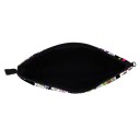 Bolsa de cosméticos para mujeres con estampado de calaveras decoradas Bolsa de poliéster con cremallera y lazo Interior negro 13,5 x 22 cm 8