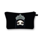 Bolsa de cosméticos para mujeres con estampado de mujer en hiyab Estuche de poliéster para maquillaje y pequeños artículos con cremallera 9