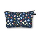 Bolsa de cosméticos para mujeres con motivos de salud Impresión colorida Cierre con cremallera y asa Poliéster 21,5 x 13 x 15,5 cm Regalo 6