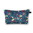 Bolsa de cosméticos para mujeres con motivos de salud Impresión colorida Cierre con cremallera y asa Poliéster 21,5 x 13 x 15,5 cm Regalo 21