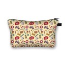 Bolsa de cosméticos para mujeres con motivos de salud Impresión colorida Cierre con cremallera y asa Poliéster 21,5 x 13 x 15,5 cm Regalo 22