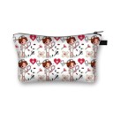 Bolsa de cosméticos para mujeres con motivos de salud Impresión colorida Cierre con cremallera y asa Poliéster 21,5 x 13 x 15,5 cm Regalo 24