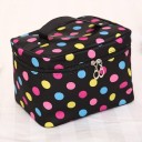 Bolsa de cosméticos para mujeres en forma de maletín con asa Zip doble alrededor Material poliéster Dimensiones 16 x 15 x 23 cm Para cosméticos 5