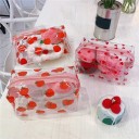 Bolsa de cosméticos transparente para mujer de PVC con estampado de frutas, corazones o flores Cierre de cremallera Dimensiones 10 x 19 x 10 cm 8