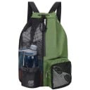 Bolsa de deporte de playa de malla de 48 x 32 cm, mochila de verano unisex con cordón de nailon para natación, baloncesto y equipamiento 5