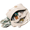 Bolsa de deporte para mujer Oxford 45 x 26 x 25 cm Con bolsillo impermeable Compartimento para zapatos Bolsa de viaje de hombro y de mano Entrenamiento de fitness 2