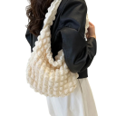 Bolsa de hombro bordada de cuadros para mujer 32 x 11,5 x 60 cm Bolsa de tela ligera de nylon y acrílico 7