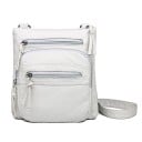 Bolsa de hombro para mujer con varios bolsillos con cremallera. Bolsa cruzada de cuero PU y algodón. Apariencia de cuero arrugado 1