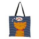 Bolsa de lino para mujer 40 x 40 cm Con motivo de animales dibujados Asas largas negras Bolsa de compras espaciosa para cada día 9