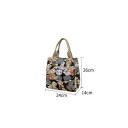 Bolsa de lona con estampado de gatos 24 x 26 x 14 cm Bolsa de compra con cremallera Bolsa térmica para el almuerzo Práctico bolso con motivos de dibujos animados Bolsa ecológica reutilizable 6