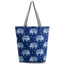 Bolsa de lona feminina com estampa colorida de elefante Bolsa de lona e poliéster com alças cinzas de 27 cm de comprimento Dimensões 38 x 27 x 11 cm 5