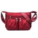 Bolsa de mano cruzada de nylon para mujer Con más bolsillos con cremallera en la parte delantera y trasera Correa ajustable 27 x 10 x 20 5