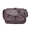 Bolsa de mano cruzada para mujer con solapa y cierre metálico Cuero y poliéster Dimensiones 25 x 20 x 12 cm Bolsillo trasero 2