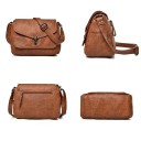Bolsa de mano cruzada para mujer con solapa y cierre metálico Cuero y poliéster Dimensiones 25 x 20 x 12 cm Bolsillo trasero 9