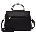 Bolsa de mano para mujer con adorno floral Cuero sintético Asas metálicas Llavero con pompón Correa sobre el hombro Dimensiones 24 x 18 10