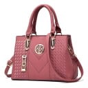 Bolsa de mão feminina em pele sintética Bolsa elegante com medalhão decorativo e pendente Alça ajustável 30 x 23 x 13,5 cm 5