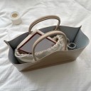 Bolsa de mão grande em estilo shopper de pele sintética Bolsa de mão com duas alças Parte superior aberta Superfície lisa Dimensões 35 x 19 x 7