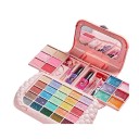 Bolsa de maquilhagem 19 x 5 x 16 cm Aberta 26 x 24 x 14 cm Conjunto infantil com espelho Brilho labial sombras verniz batom blush Bolsa com corrente 2