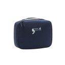 Bolsa de maquillaje para mujer en forma de maletín con asa Compartimentos ajustables Bolsa transparente y lazos para pinceles Poliéster 26 5