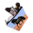 Bolsa de maquillaje para mujeres con estampado de caballos Estuche con cremallera y asa Poliéster 13 x 21,5 cm Para cosméticos, brochas y pequeños 33
