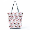 Bolsa de mujer con estampado alegre de animales y flores Bolsa de poliéster 27 x 37 x 8 cm con asas grises Forma rectangular espaciosa para cada día 6