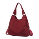Bolsa de mujer de hombro con largas asas Bolsa grande de nylon y poliéster con correa desmontable y bolsillo con cremallera 39 x 36 x 15 5