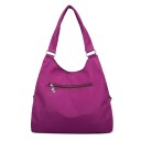 Bolsa de mujer de hombro con largas asas Bolsa grande de nylon y poliéster con correa desmontable y bolsillo con cremallera 39 x 36 x 15 7