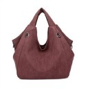 Bolsa de mujer de lona y algodón 35 x 32 cm Saco suave con dos asas para la mano Ojales metálicos en la parte delantera y anillos 6