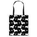 Bolsa de mujer de poliéster con estampado de dachshunds 34,5 x 34,5 cm Bolsa de compras con dos asas negras Forma cuadrada Para amantes 2