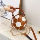 Bolsa de mujer en forma de balón de fútbol 16 x 16 x 17 cm Bolsa redonda de mano con asa y larga correa de cadena para el hombro 3
