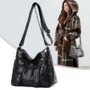 Bolsa de mujer tipo crossbody con bolsillos con cremallera en la parte delantera y trasera Correa ajustable de PU 26 x 20 x 11 cm 13
