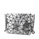 Bolsa de mujer tipo crossbody con patrón geométrico de triángulos Cadena de metal Strap Cierre con cremallera Cuero PU y poliéster 28 x 17,5 x 7 cm 3