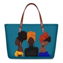 Bolsa de neopreno para mujer con impresión del retrato ilustrado de una chica 39 x 11,5 x 29 cm Gran bolso de mano con asas marrones y un motivo 10