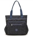 Bolsa de ombro feminina com estampado em nylon e poliéster 38 x 38 x 12 cm Grande bolsa com duas alças Duas bolsas frontais com fecho e bolsas 2