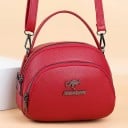 Bolsa de ombro feminina de forma oval com alça superior e correia Vários compartimentos com fecho de correr Superfície de pele PU 21 x 17 5