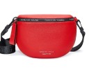 Bolsa de ombro feminina em forma de meia-lua Alça larga para o ombro Pele genuína e poliéster Bolso traseiro com fecho 25 x 16 x 7,5 cm 2