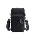 Bolsa de ombro feminina pequena na vertical Bolsa frontal com fecho e coração Alça larga ajustável Nylon e poliéster 18 x 9 x 5 cm 1