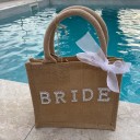 Bolsa de Playa Bride 30 x 30 x 10 cm Aspecto Natural Bolsa de Regalo para Novia Despedida de Soltera 3