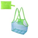 Bolsa de playa grande de malla colorida con orificio para colgar, bolsa plegable y transpirable para juguetes y cosas resistentes a la arena. 4