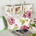 Bolsa de praia feminina com flores 4