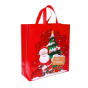 Bolsa de regalo con motivo navideño de Santa Claus y árbol de Navidad 35 x 38 cm Tela no tejida Bolsa de regalo reutilizable 1