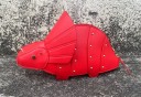 Bolsa de senhora 33 x 16 x 9,5 cm em forma de dinossauro com colarinho e chifres Bolsa alongada decorada com tachas metálicas e fecho 2