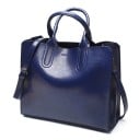 Bolsa de senhora elegante para levar à mão ou ao ombro Grande capacidade Compartimento principal com fecho de correr Alça removível Pele 5