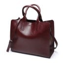Bolsa de senhora elegante para levar à mão ou ao ombro Grande capacidade Compartimento principal com fecho de correr Alça removível Pele 4