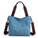 Bolsa de senhora em tela e poliéster 30 x 29 x 13 cm Bolsa de mão com duas alças castanhas Alça ajustável ao ombro com mosquetões 4