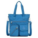 Bolsa de senhora para mão e ombro com alça destacável Bolsa de nylon com bolsos com fecho e compartimentos interiores 30 x 37 x 11 cm 3